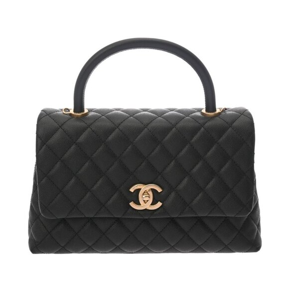 CHANEL Matrasse Large Top Handle Flap Bag 11.4" 2WAY Black/Noir - Picture 1 of 10